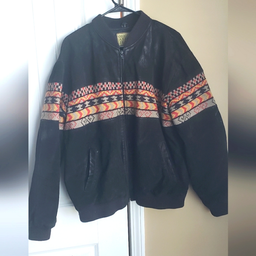 Men's Arizona Genuine Leather Jacket Size-L Color - Black, Red, Yellow, Beige